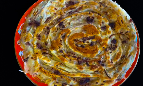 Katlama with onions and beef